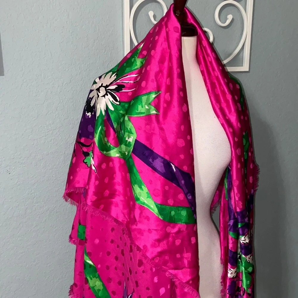 RARE vintage Christian Dior large Floral Scarf